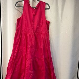 J. Crew Fuchsia dress, Ruffled neck. Size 14, nwot